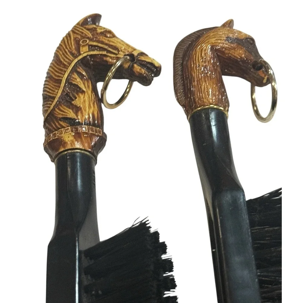 Vtg Florida Horse Head Souvenir Brush & Shoe Horn Set Equestrian Decor Lot of 4